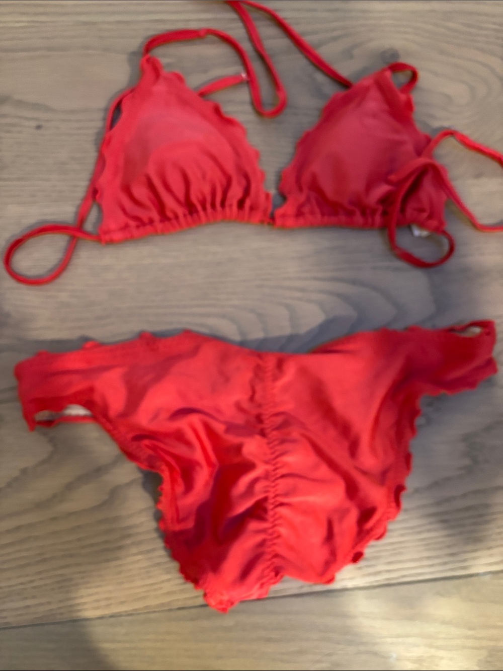 Luli Fama Red Ruffled Triangle Bikini - Picture 5 of 8